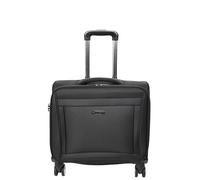 House Of Leather Business Organiser Office Travel Pilot Case 4 Wheeled Trolley Cabin Bag Black Troy