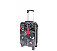 House Of Leather Cabin Size Four Wheels Hard Shell Suitcase Classical Music Printed Travel Luggage Bilbao (Cabin: H: 56 x L: 35 x W: 21 cm, 2.6kg)