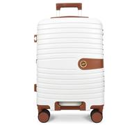 House of Leather Cabin Size Hard Shell Suitcase Lightweight Luggage Durban Grey in White House of Leather White Cabin