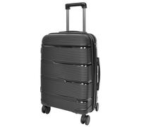 House Of Leather Cabin Size Suitcase Hard Shell Four Wheel Expandable Luggage Pathfinder Black