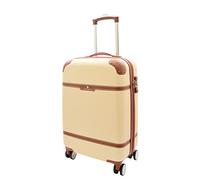 House Of Leather Cabin Size Suitcase Hard Shell Retro Vintage Four Wheel Luggage Jupiter Milky