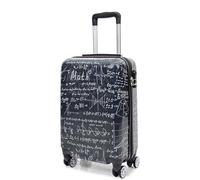 House Of Leather Cabin Size Suitcase Maths Print Hard Shell Four Wheel Luggage