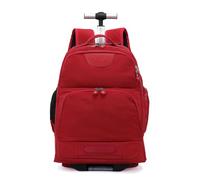 House Of Leather Convertible Rolling Laptop Backpack, Wheeled Travel Rucksack, Multiple Colour Options, Large Capacity School Business Trolley Bag Jetmax (Red)