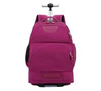 House Of Leather Convertible Rolling Laptop Backpack, Wheeled Travel Rucksack, Multiple Colour Options, Large Capacity School Business Trolley Bag Jetmax (Purple)