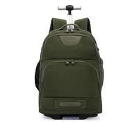 House Of Leather Convertible Rolling Laptop Backpack, Wheeled Travel Rucksack, Multiple Colour Options, Large Capacity School Business Trolley Bag Jetmax (Green)