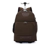 House Of Leather Convertible Rolling Laptop Backpack, Wheeled Travel Rucksack, Multiple Colour Options, Large Capacity School Business Trolley Bag Jetmax (Coffee)