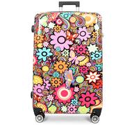 House Of Leather Cabin Size Four Wheels Hard Shell Suitcase Printed Luggage Flower Print