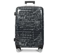 House of Leather Four Wheel Suitcase Hard Shell Lightweight Luggage Maths Print Medium House of Leather Multicolor Medium