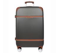 House Of Leather Four Wheel Suitcase Hard Shell Luggage Expandable Sizes Deluxe Grey (Medium)