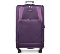 House of Leather Four Wheel Suitcase Lightweight Lockable Expandable Luggage Columbia Black Cabin in Purple | Size: Medium House of Leather Purple Medium