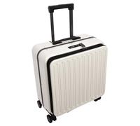 House Of Leather Four Wheeled Pilot Case Hard Shell Lightweight Cabin Bag Maverick (White)