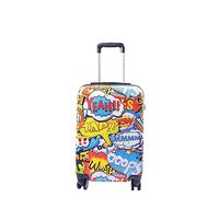 House Of Leather Four Wheels Hard Shell Suitcase Comic Print Travel Luggage Cabin Size Bogota