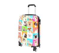 House Of Leather Four Wheels Hard Shell Suitcase Printed Expandable Luggage Dogs and Cats Print (Cabin)