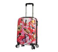 House Of Leather Hard Shell Suitcase Make-up Print Bags, Lightweight Expandable 4 Spinner Wheels Travel Luggage for Women Fleek (Small Cabin Size 20")