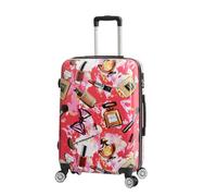 House Of Leather Hard Shell Suitcase Make-up Print Bags, Lightweight Expandable 4 Spinner Wheels Travel Luggage for Women Fleek (Medium Check-in Size 24")