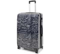 House Of Leather Large Size Suitcase Maths Print Hard Shell Four Wheel Expandable Luggage