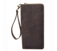 House of Leather Leather Long Wallet Marlo in Brown House of Leather Brown One Size