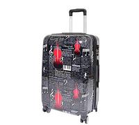 House Of Leather Medium Size Four Wheels Hard Shell Suitcase Classical Music Printed Travel Luggage Bilbao (Medium: H: 66 x L: 42 x W: 24 cm, 3.5kg)