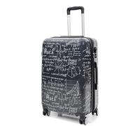 House Of Leather Medium Size Suitcase Maths Print Hard Shell Four Wheel Expandable Luggage