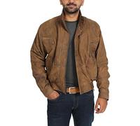 House Of Leather Mens Classic Leather Blouson Jacket, Brown, UK Regular, Aviator, Coat