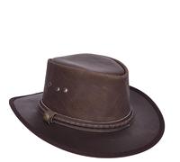 House of Leather Men's Leather Australian Bush Hat Outback Style HL3341 in Brown | Size: Medium House of Leather Brown M