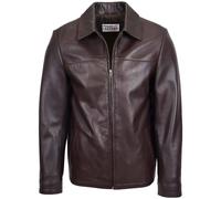 House of Leather Men's Men's Real Leather Classic Jacket James Black XL in Brown House of Leather Brown XL