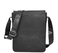 House of Leather Men's Mens Real Leather Cross Body Bag Messenger Flap Over Organiser Style Bratton Brown in Black | Size: Medium House of Leather Black Medium