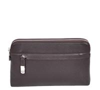 House of Leather Men's Mens Real Leather Wrist Bag Clutch Organiser Travel Pouch Stirling Black in Brown | Size: Small House of Leather Brown Small