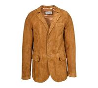 House Of Leather Mens Real Goat Suede Blazer, Two Button Classic Jacket, Zavi