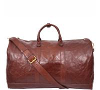 House of Leather Men's Real Leather Holdall Large Size Travel Duffle Organiser Bag Gilbert Brown House of Leather Brown Large