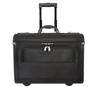 House of Leather Men's Wheeled Pilot Case Cabin Size Large Briefcase Copilot in Black House of Leather Black