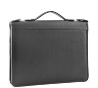 House of Leather Real Leather Portfolio Case File Folder Ring Binder Organiser HL49 Black | Size: Large House of Leather Black Large
