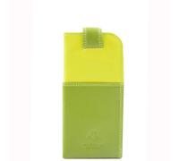 Real Leather Soft Slim Nappa Leather Glasses Case Cover With Tab Fastener HOL6011 Multi Colours Available (LIME MULTI)