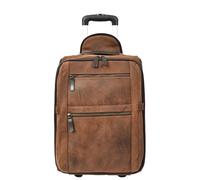 House of Leather Real Leather Suitcase Wheeled Cabin Size Trolley Bag Bourse Chestnut in Brown House of Leather Brown Cabin