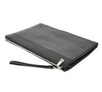 House Of Leather Real Leather Zip Around Folio Bag Underarm Documents Tablet Organiser Kylo Black