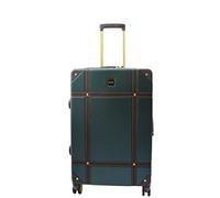 House Of Leather Retro 8 Wheel Spinner Travel Suitcases Luggage’s Hard Shelled London (Emerald, Medium: 68 x 45 x 26cm, 4kg)
