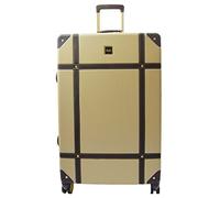 House Of Leather Retro 8 Wheel Spinner Travel Suitcases Luggage’s Hard Shelled London (Gold, Large: 78 x 50 x 29cm, 5kg)