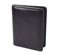 House Of Leather RFID Protected Small Bi-fold Wallet Notecase Credit Cards Holder HOL04 (Black)