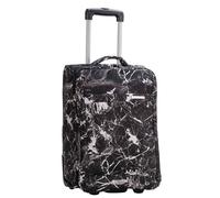 House Of Leather Soft 2 Wheel Cabin Luggage Printed Suitcase Lightweight Travel Bag Voyra (Marble)