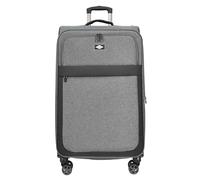 House Of Leather Soft 3 Piece Suitcase Set Expandable Wheeled Luggage Lock Nimbus (Grey, Medium)