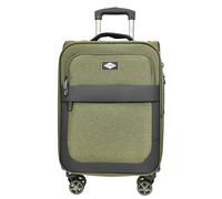 House Of Leather Soft 3 Piece Suitcase Set Expandable Wheeled Luggage Lock Nimbus (Khaki Green, Cabin)