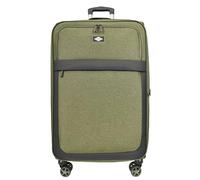House Of Leather Soft 3 Piece Suitcase Set Expandable Wheeled Luggage Lock Nimbus (Khaki Green, Large)
