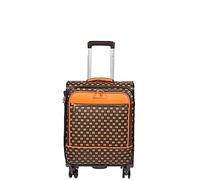 House Of Leather Soft Case 4 Double Wheeled Expandable PVC Luggage Suitcases Bags Nagasaki Brown (Cabin: H: 55 x L: 37 x W: 21 cm, 2.7kg)