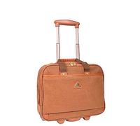 House Of Leather Travel Bag Organiser Pilot Case with Wheels Faux Suede Briefcase Style Cadiz Camel Red (Camel)