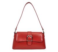 House Of Leather Women's Glazed Leather Small Handbag 2-in-1 Style Xyla (Red)