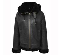 House of Leather Women's Naomi Real Sheepskin Aviator Jacket in Black | Size: 10 House of Leather Black 10