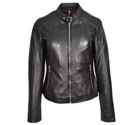 House of Leather Women's Real Leather Biker Jacket Sophia Pink 12 in Black | Size: 20 House of Leather Black 20