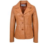 House of Leather Women's Ruth Real Leather Classic Blazer Jacket Tan Size 20 | Size: 12 House of Leather Tan 12