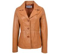 House of Leather Women's Ruth Real Leather Classic Blazer Jacket Tan Size 20 | Size: 18 House of Leather Tan 18