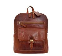 House of Leather Women's Womens Real Leather Backpack Mid Size Rucksack Doris Tan | Size: Medium House of Leather Tan Medium